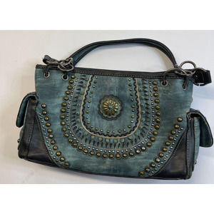 Montana West Leather Western style purse studs rings chains